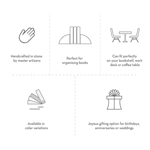 Set of Bookend with Mother of Pearl Inlay